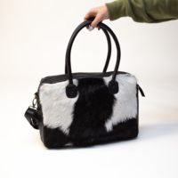 Tas Selempang Laptop Kulit Sapi Asli Berbulu Alami Untuk Wanita, Sempurna Untuk Bisnis-Kantor-Perjalanan
