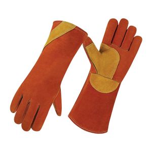 Résistance à la chaleur isolation Durable soudage à l'arc longue manchette sécurité fendu PU cuir entraînement soudeur gants de sécurité - Product Image 3
