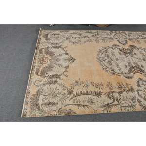 Alfombra turca Vintage, clásica, beige, marrón, 5,2x9,4 pies, tejido plano de lana, respaldo de látex, Patchwork bohemio para sala de estar y dormitorio - Product Image 3