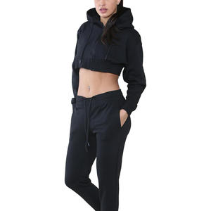 เสื้อฮู้ดผ้าฝ้าย100% สำหรับผู้หญิง, เสื้อครอปมีฮู้ดเสื้อสวมหัวขนาดอเมริกาไซส์ใหญ่พิเศษ - Product Image 3