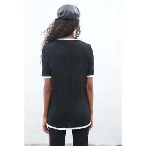 Conjunto de Dos Piezas de Punto Acanalado Dex, Estilo Casual, Incluye Camiseta y Pantalones-9927 - Product Image 3