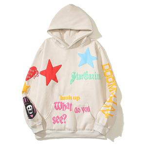 เสื้อฮู้ดพิมพ์ลายพัฟสำหรับผู้ชายเสื้อมีฮู้ดโอเวอร์ไซส์ผ้าคอตตอนผ้าฟลีซโอเวอร์ไซส์พิมพ์ลายพัฟสตรีทแวร์ - Product Image 3