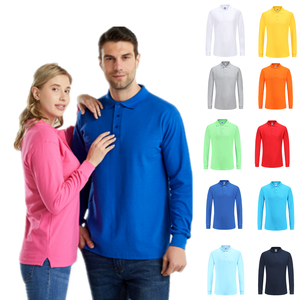 High Quality CVC 12 Colors Custom Printing Embroidery OEM logo <b>Long</b> <b>Sleeve</b> Plain Men Men's <b>Golf</b> Polo T-shirt for men - Product Image 1