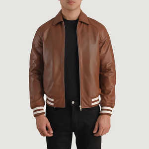 Veste d'hiver pour hommes Top Design avec col montant manches longues 100% cuir de haute qualité personnalisable prix raisonnable - Product Image 1