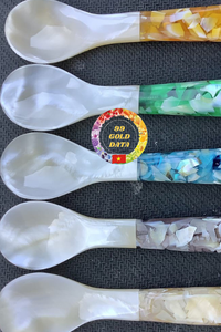 Muỗng vỏ sò đánh bóng, làm từ xà cừ tự nhiên, dụng cụ ăn uống thân thiện với môi trường và phụ kiện ẩm thực - Product Image 2