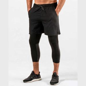Venta al por mayor de los hombres sólido de cintura media Yoga Leggings atléticos pantalones de compresión para Fitness & Yoga Wear - Product Image 3