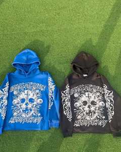 100% Cotton Customized Hoodies Solid Pattern Lined Collar Acid Washed Casual Summer Style Embroidered 3D Design <b>Applique</b> - Product Image 3