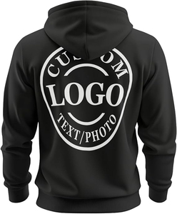 เสื้อฮู้ดผ้าฝ้ายผสมสำหรับผู้ชายเสื้อฮู้ดแบบกำหนดเองพิมพ์ลายด้านหน้าและด้านหลังโลโก้รูปภาพ - Product Image 3