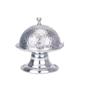 Bols et pots à dattes arabes en aluminium poli écologique de qualité supérieure avec un design moderne pour la maison, l'hôtel et les mariages 0,4 kg - Product Image 1