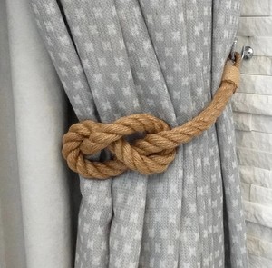 <b>Curtain</b> Tiebacks with Beads Rustic Style Nautical and Shabby Neutral for Each Color <b>Curtain</b> Tie Back - Product Image 1