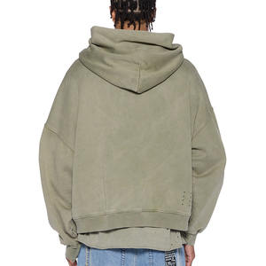 Sweat-shirt à capuche pour homme Kapuze noir avec détails de surpiqûres blanches, poche avant, sweat-shirt à capuche décontracté, coupe ample - Product Image 2