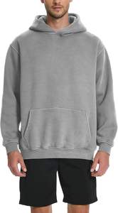 Sudadera con capucha de peso pesado Vintage para hombre, sudadera de algodón de felpa de gran tamaño, ropa de calle lavada para invierno, informal, teñido liso - Product Image 5