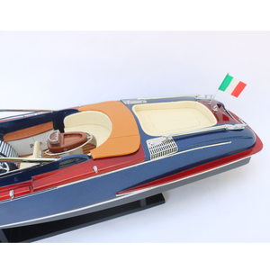 เรือเร็วรุ่น RIVA AQUARIVA สีน้ำเงินเข้ม ขนาด 24 นิ้ว - โมเดลเรือไม้สำหรับตั้งโชว์ ของที่ระลึก - งานฝีมือสำหรับตกแต่ง - Product Image 5