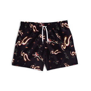 Short de bain en nylon grande taille de haute qualité pour hommes Short de plage d'été imperméable Taille élastique Double couche Maille solide Short chaud - Product Image 3