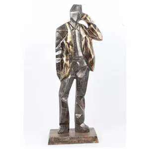 الأكثر مبيعًا تمثال رجل من الألومنيوم المصبوب مع تشطيب عتيق من النحاس للبيع بسعر منخفض