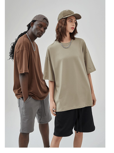 Nuevo diseño de alta calidad unisex hombro caído personalizado casual hombres/mujeres ropa personalizada camisetas - Product Image 3