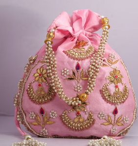 Sac à main traditionnel indien pour femmes, sac fait-main, pochette de mariage, cadeaux Diwali, cadeau de retour indien - Product Image 1