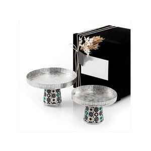 ]<b>Cake</b> and Dessert Stands Set of 2 Round Tableware Hotel Ware Chocolate Stands with Designer Base Perfect for <b>Wedding</b> Display - Product Image 2