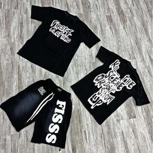 Nouveau modèle T-shirt d'été décontracté 100% coton à manches courtes pour homme Ensemble 2 pièces streetwear Ensemble short funprofane - Product Image 1