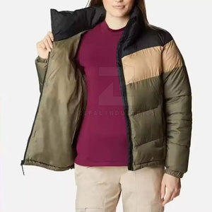 New Arrival Women Winter Solid <b>Zipper</b> Breathable Puffer Jacket Long Sleeve Front Logo Low Price Made in Pakistan - Product Image 3
