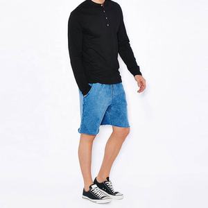 Vente en gros Short d'été délavé à l'acide 100% coton tricoté Short vintage de haute qualité avec logo personnalisé Design à motif solide pour hommes - Product Image 4
