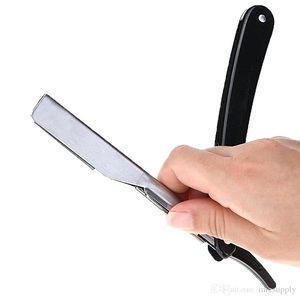 Couteau de rasoir professionnel à bord droit en acier inoxydable, outil de rasage des sourcils et de la barbe, 1 pièce - Product Image 2