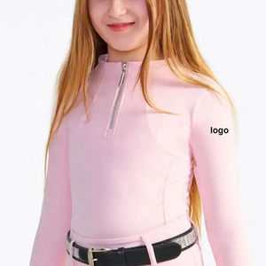 Alta calidad Otoño Invierno media cremallera montar a caballo capa Base mujeres ecuestre mostrar camisa secado rápido mostrar camisas - Product Image 1