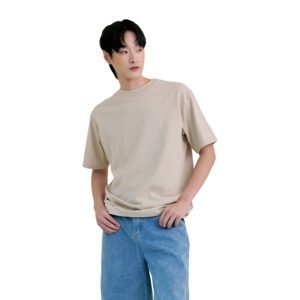 Camisetas extragrandes personalizadas, pantalones cortos de peso pesado, manga de algodón en blanco, 100%, retención de forma de cuello antiestiramiento, alta calidad, 240 GMS - Product Image 1