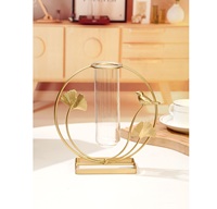 Vases en fer modernes pour la décoration de la maison et de mariage avec support en tube de verre, design Art Déco, taille personnalisable