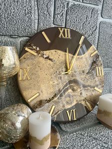 PRUEBE EL RELOJ DE PARED DE RESINA CON UN Reloj de pared de diseño artístico hecho a mano único Arte de resina de La India - Product Image 3