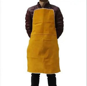 Delantal de traje de soldadura de piel de vaca, aislamiento térmico lavable, delantal de soldadura de cuero de vaca, ropa protectora de soldadura, trajes de herrero - Product Image 1