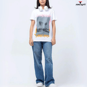 Camiseta de Mujer, Corte Regular, Poliéster, Casual, Manga Corta, Lisa, Verano, Ecológica, con Estampado de Plumas, para Entrenamiento y Gimnasio - Product Image 5