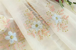 Vải voan chất lượng cao, có thể tùy chỉnh, bán buôn và nhà sản xuất vải rèm voan thêu - Product Image 3