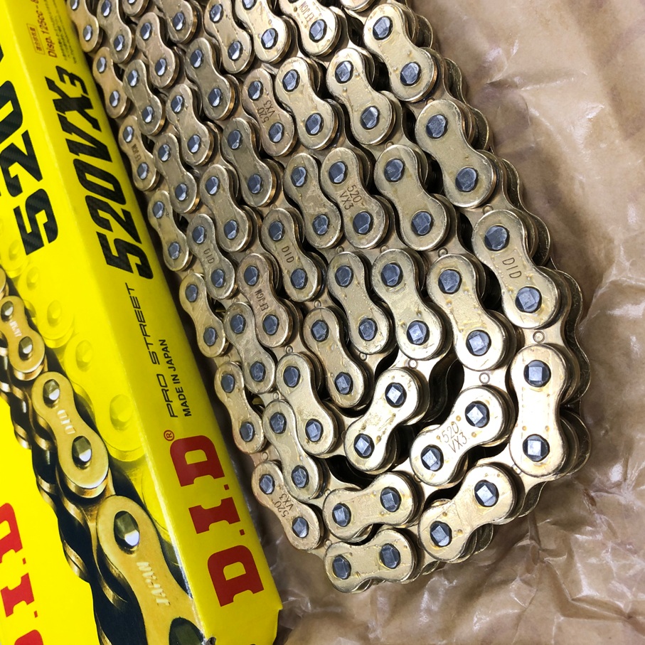Japan DID モーターサイクルゴールドチェーン 520VX3 X 110ZB Xリング