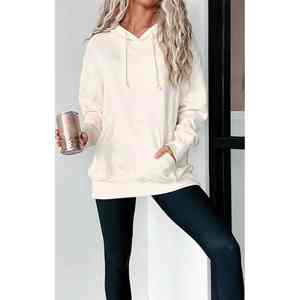 Women's Casual Oversize <b>Hoodie</b> <b>Velour</b> 100% Cotton Long Heavyweight 380g Thick Warm Sweatshirt - Product Image 1
