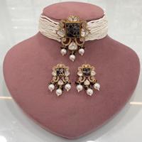 Ensemble collier ras-du-cou et boucles d'oreilles en laiton de qualité supérieure, plaqué or, avec moissanite de luxe, tendance, cadeau de fiançailles pour femmes, pour mariages
