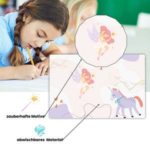 Tapis de bureau style dessin animé avec fée magique et licorne - Product Image 3
