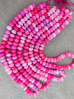 Gros Ombré Rose Opale Lisse Rondelle Perles De Pierres Précieuses Brins En Gros En Vrac 8mm Perles D'opale Naturelle Pour La Fabrication De Bijoux En Vrac