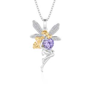 Collier Jeulia Midsummer Night Two Tone Fairy Heart en argent sterling - Product Image 1