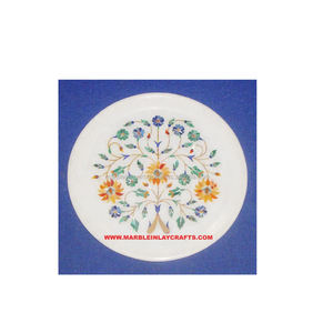 Avec incrustation de fleurs de bonne qualité avec sculpture Plaque décorative pour décorer la maison Design traditionnel Marbre blanc - Product Image 1