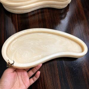 Handmade Resin Single Tier Multifunction Portable Serving Tray Modern Design Dishwasher Safe Coffee Tea <b>Breakfast</b> Dining Table - Product Image 4