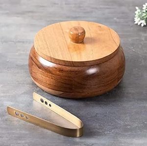Caja Roti de madera de diseño moderno con construcción robusta dividida para alimentos para mantener los chapatis frescos y calientes durante mucho tiempo - Product Image 2