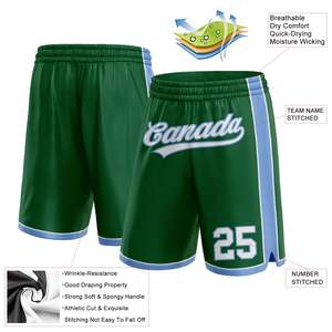 Pantalones cortos personalizados Kelly Green White-Light Blue Basketball Shorts Sportswear ommiz industry - Product Image 2