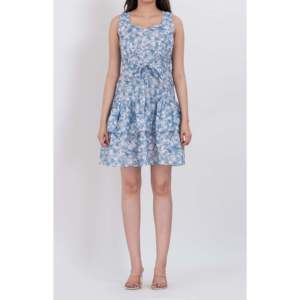 Vestido Mini de Algodón sin Mangas para Mujer, Elegante, Casual, Estilo Gótico, Cuello Cuadrado, Cintura Elástica, Transpirable - Product Image 1