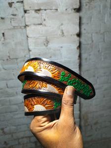 Ceinture de cowboy occidental en cuir de vachette avec boucle en métal en alliage sur mesure OEM avec conception usinée à la main-Meilleur prix de gros - Product Image 5