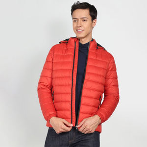 Chaqueta acolchada hecha en fábrica para hombre de nailon 100% al por mayor, estilo lujoso de la mejor calidad, cuello largo y fino con capucha, popular para invierno - Product Image 1