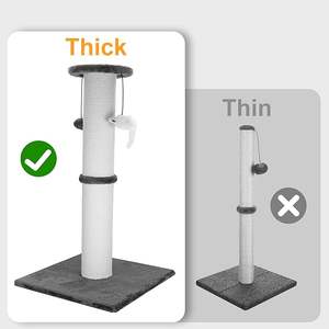 Extra Tall 33 Inch Heavy Duty Modern Cat Scratching Post <b>Thick</b> Cotton <b>Rope</b> Scratcher Stable Base Interactive Hanging Toys Wood - Product Image 3
