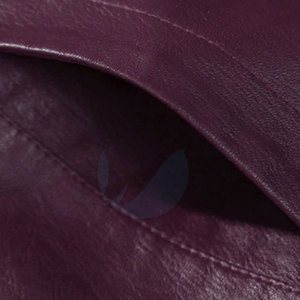 High Street Style Winter Warm Chaqueta de cuero deportiva de manga larga Outwear con color sólido hecho de piel de oveja - Product Image 6