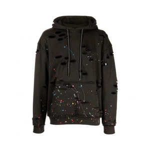 Sweat à capuche oversize professionnel pour homme, effet vieilli, avec logo personnalisé brodé et imprimé, en molleton 100% coton respirant, collection hiver - Product Image 1