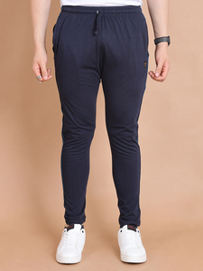 <b>Navy</b> Custom Cotton Sweatpants <b>Men</b> Slim Fit Sports Running Track Pants Gym Sports Pants for <b>Mens</b> <b>Jogger</b> Pant 2025 Made in India - Product Image 2